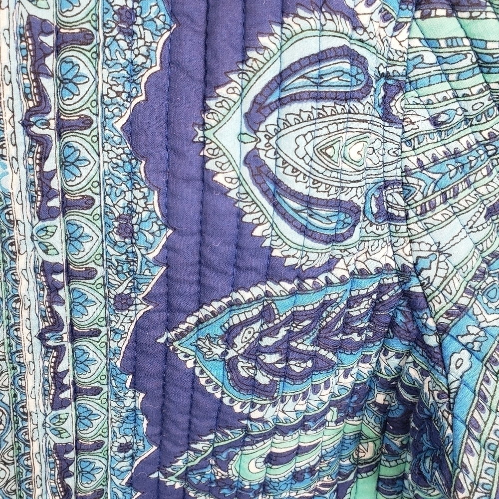 Quilted Long Sleeve Printed Button Down Reversible Jacket Sz L - Picture 5 of 11